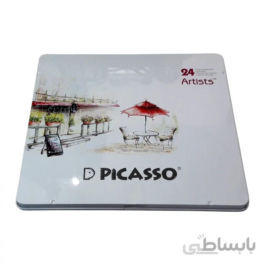 مدادرنگی 24 عددی پیکاسو مدل آرتیست picasso artist 24 colorpencils iron box