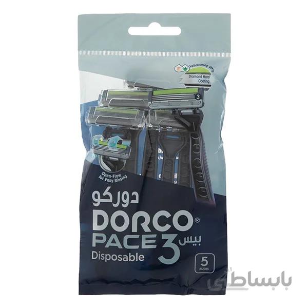 خودتراش دورکو 3 لبه بسته 5 عددی ا Dorco Pace 3 Disposable 6 pack