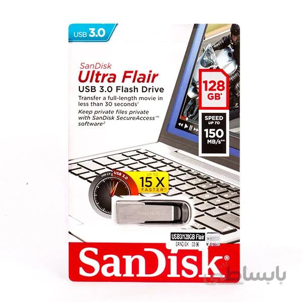 فلش مموری سن دیسک Ultra Flair _ CZ73 | ظرفیت 128 گیگابایت ا SanDisk Ultra Flair CZ73 Flash Memory 128GB