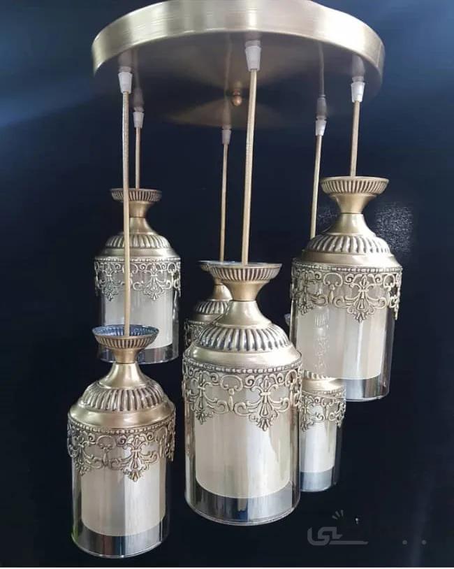 آویز شش شعله آنتیک مدل نیلوفر