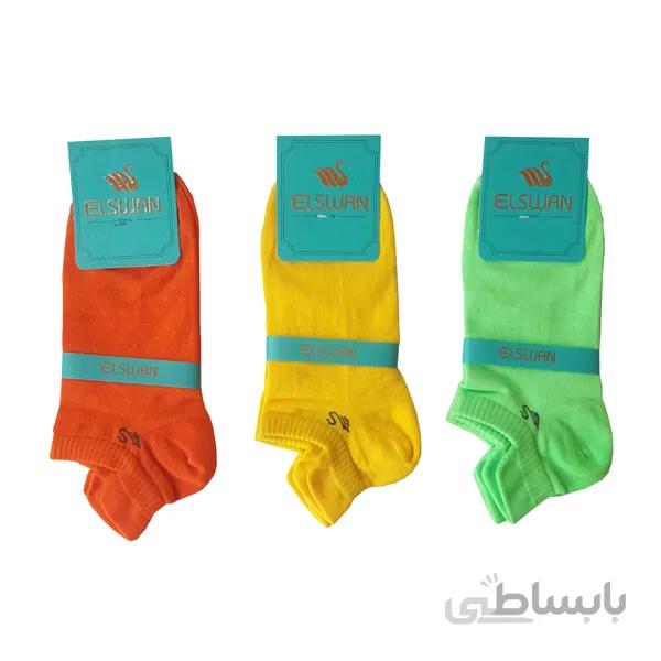 3 جفت جوراب مچی اسپرت زنانه رنگی کد PH343