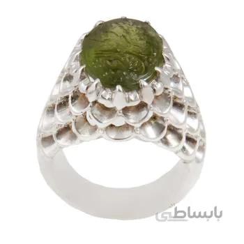 انگشتر نقره مردانه مدل زبرجد رکاب دست ساز کد AM_1748