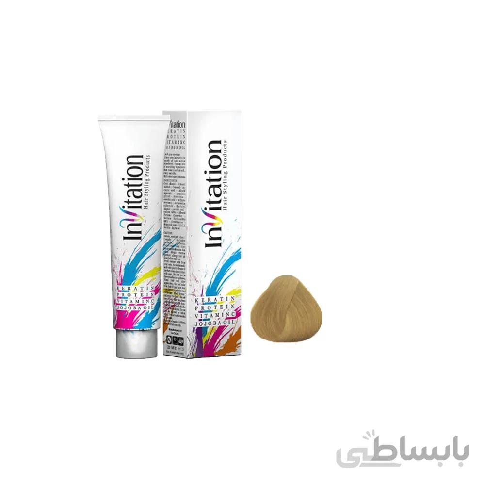 رنگ مو اینویتیشن شماره 10 حجم 120 میلی لیتر رنگ بلوند نسکافه ای خیلی روشن