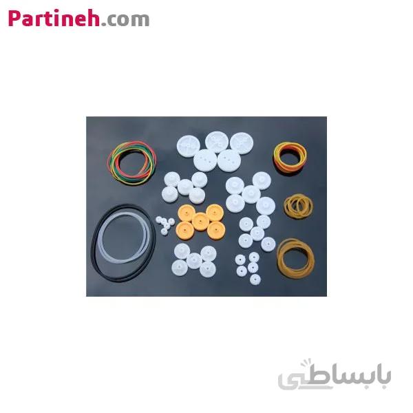 مجموعه 84 عددی تسمه و پولی پلاستیکی ا Plastic Belt and Pully 84 PCs