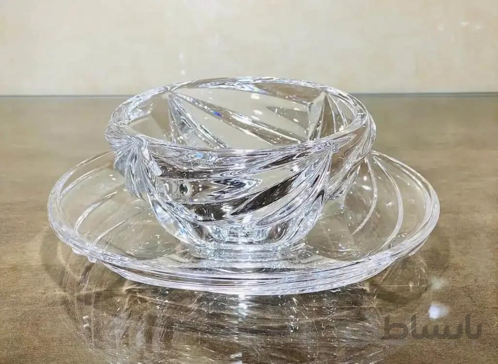 پیاله و پیش دستی  کریستال jcc