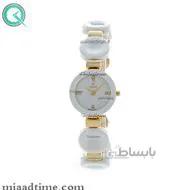 ساعت مچی ویولت زنانه سرامیکی گردطلایی صفحه سفید کد 0399/2L