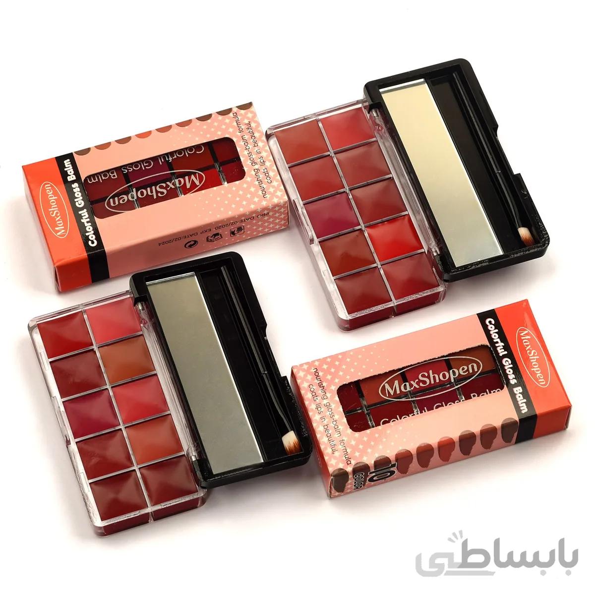 پالت رژ لب 10 رنگ Max Shopen