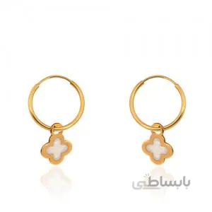 گوشواره طلا زنانه طرح گل میناکاری کد CE384