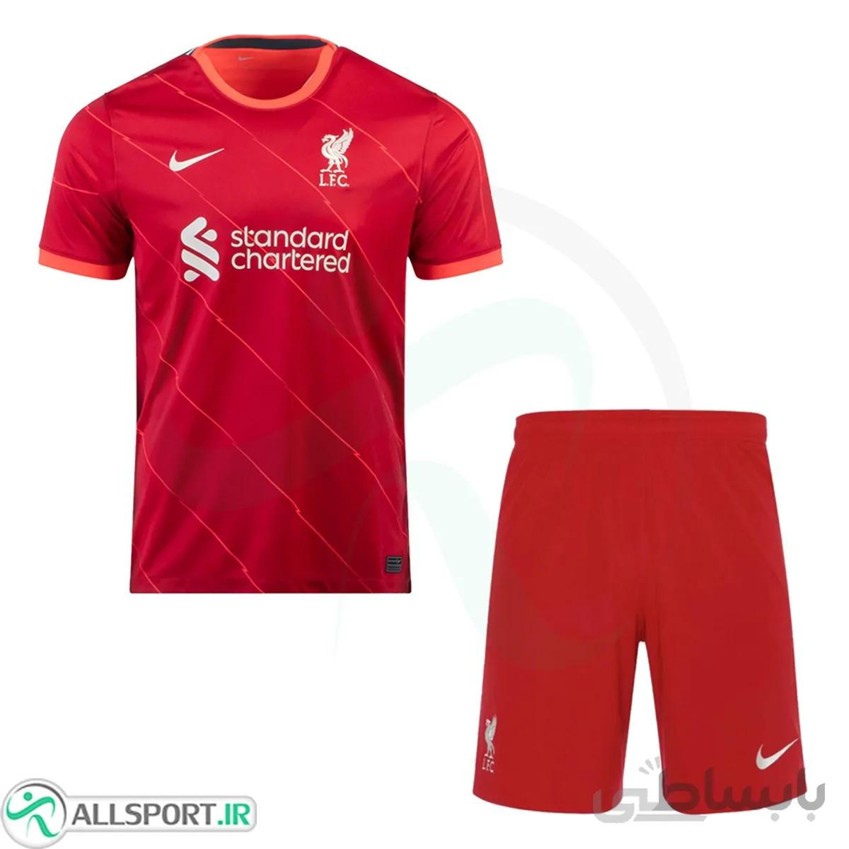 پیراهن شورت اول لیورپول با چاپ نام و شماره محمد صلاح Liverpool 2021-22 Home Soccer Jersey Kit Shirt+Short M.Salah 11