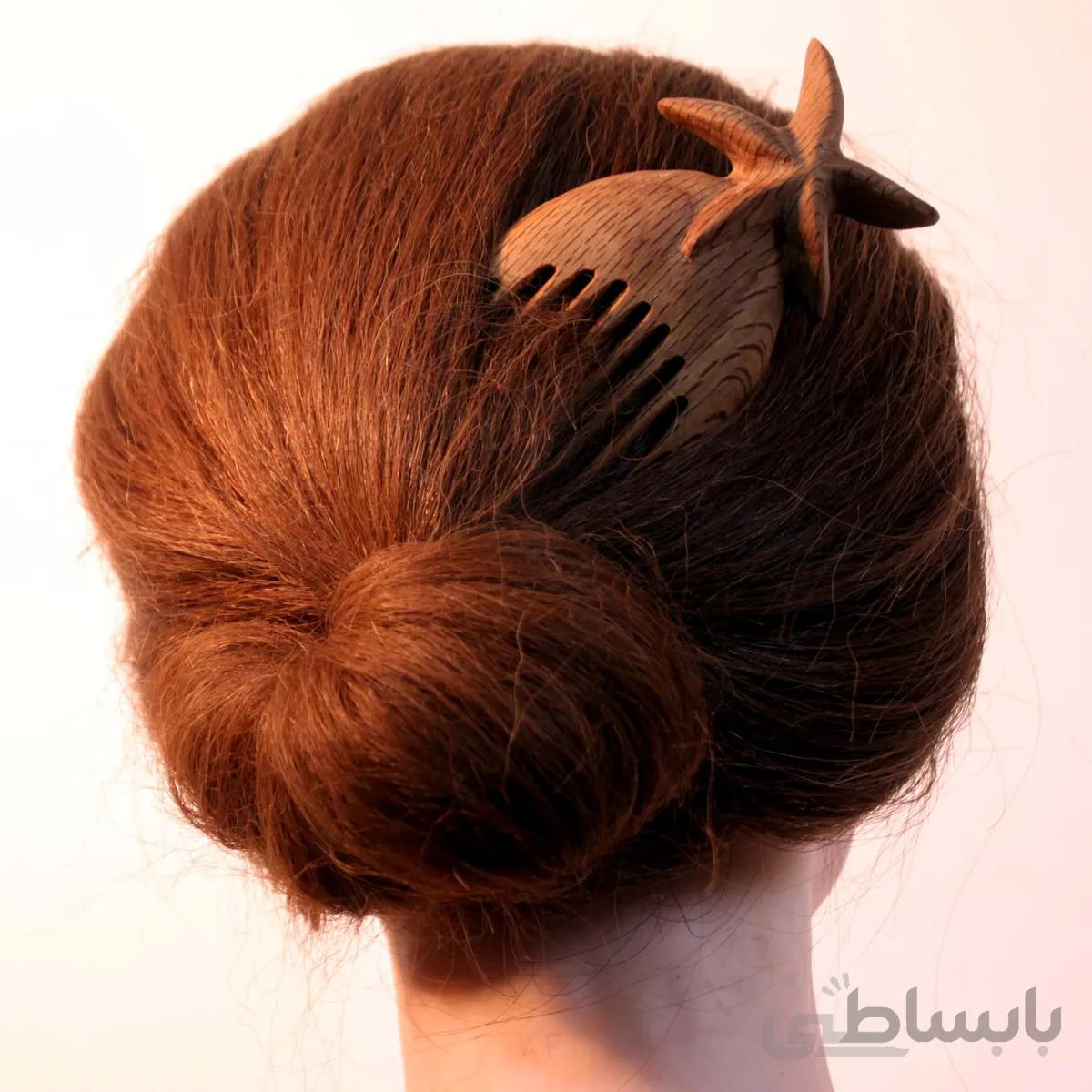 شانه چوبی دستساز طرح ستاره دریایی