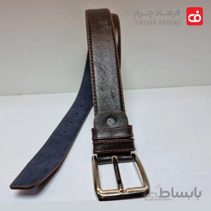 کمربند دو رویه گاو چرم طبیعی تبریز