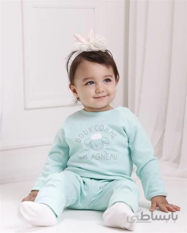 ست بلوز و شلوار نوزادی مناسب 0 تا 3 ماه کد 376