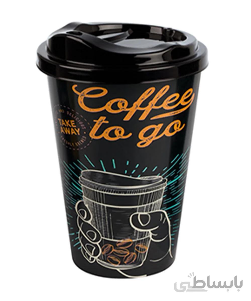 لیوان قهوه درب دار طرح Coffee to go هوبی لایف