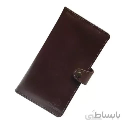 کیف پول جاموبایل دار چرم طبیعی