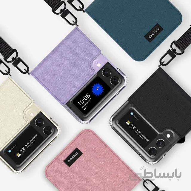قاب پارچه ای گوشی سامسونگ گلکسی زد فلیپ 3 araree مدل Canvas Diary به همراه بند از جنس پلی کربنات