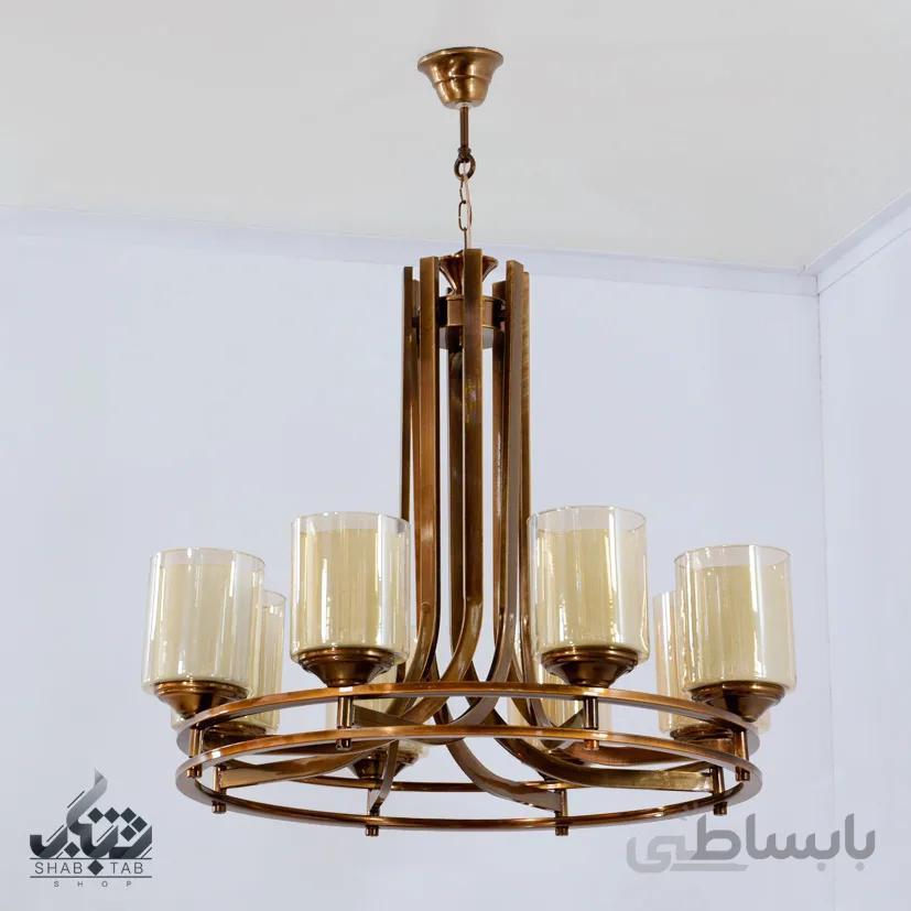 لوستر آویز هشت شعله پارسیان کد 5030/8 با حباب