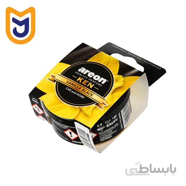 خوشبو کننده قوطی ای داخل کابین خودرو آرئون areon مدل KEN رایحه وانیل سیاه