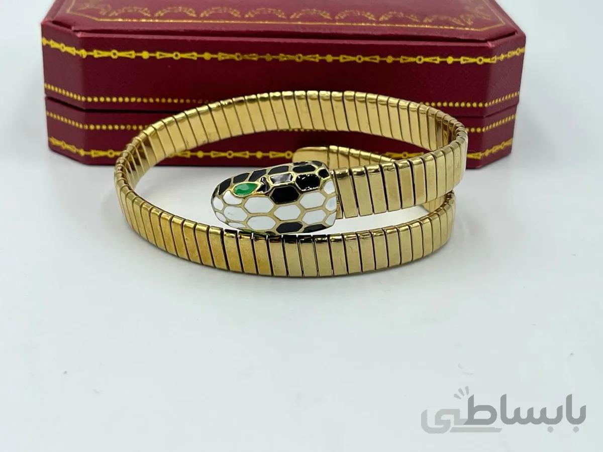 دستبند ماری دو دور با بند بولگاری