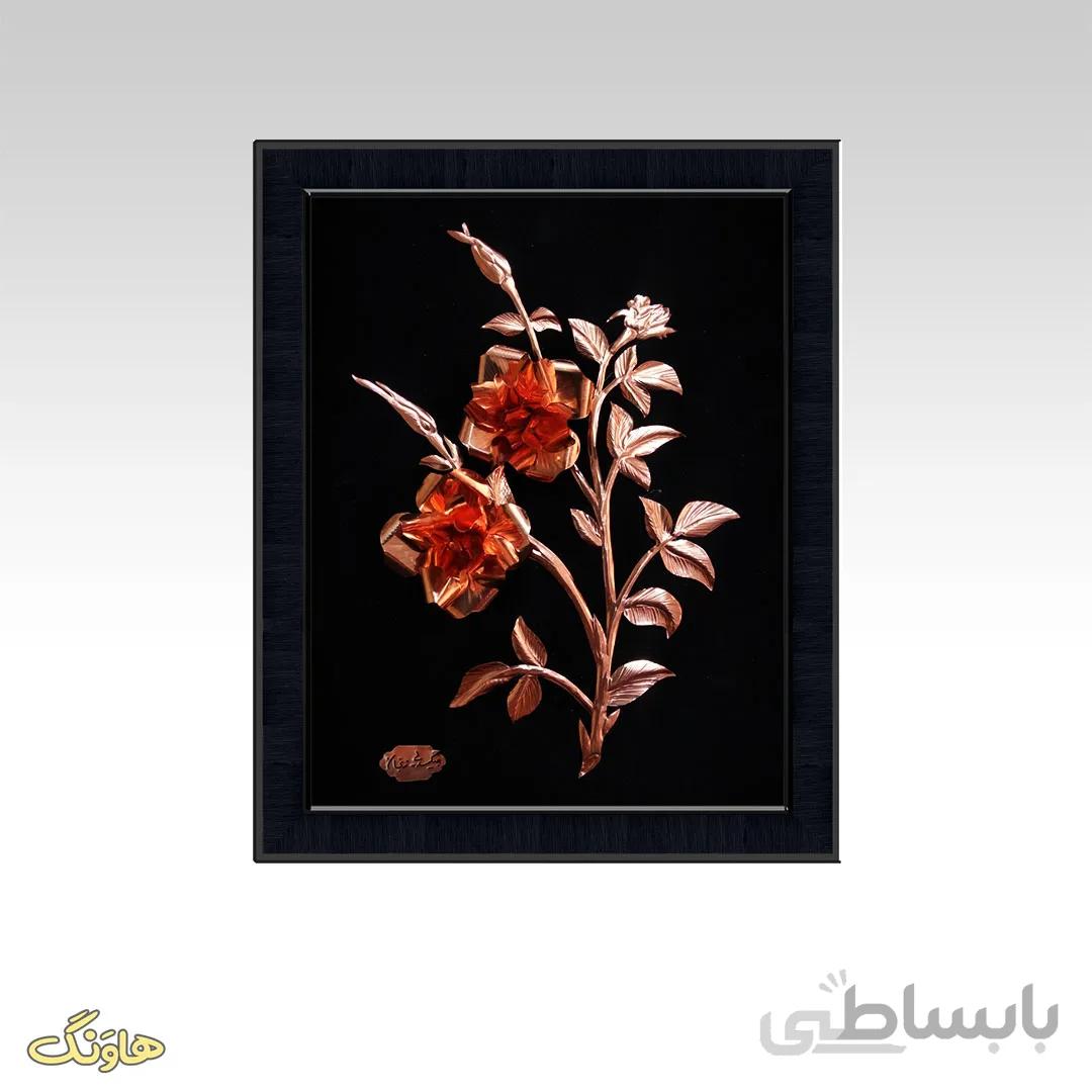 تابلو معرق مسی گل C07