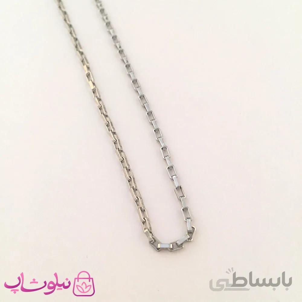 زنجیر زنانه استیل نقره ای کد 2222