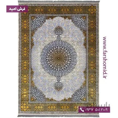 فرش وینتیج 700 شانه کد 70011nt طوسی طلایی فرش سیزان