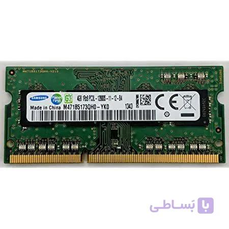 رم لپ تاپ سامسونگ مدل DDR3 12800s MHz PC3L ظرفیت 4 گیگابایت — تصویر 1