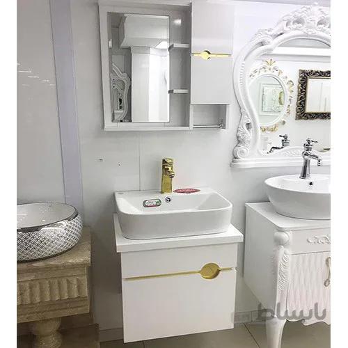 روشویی کابینتی فول ست آرنیکا طلایی با سنگ یونیک گلسار