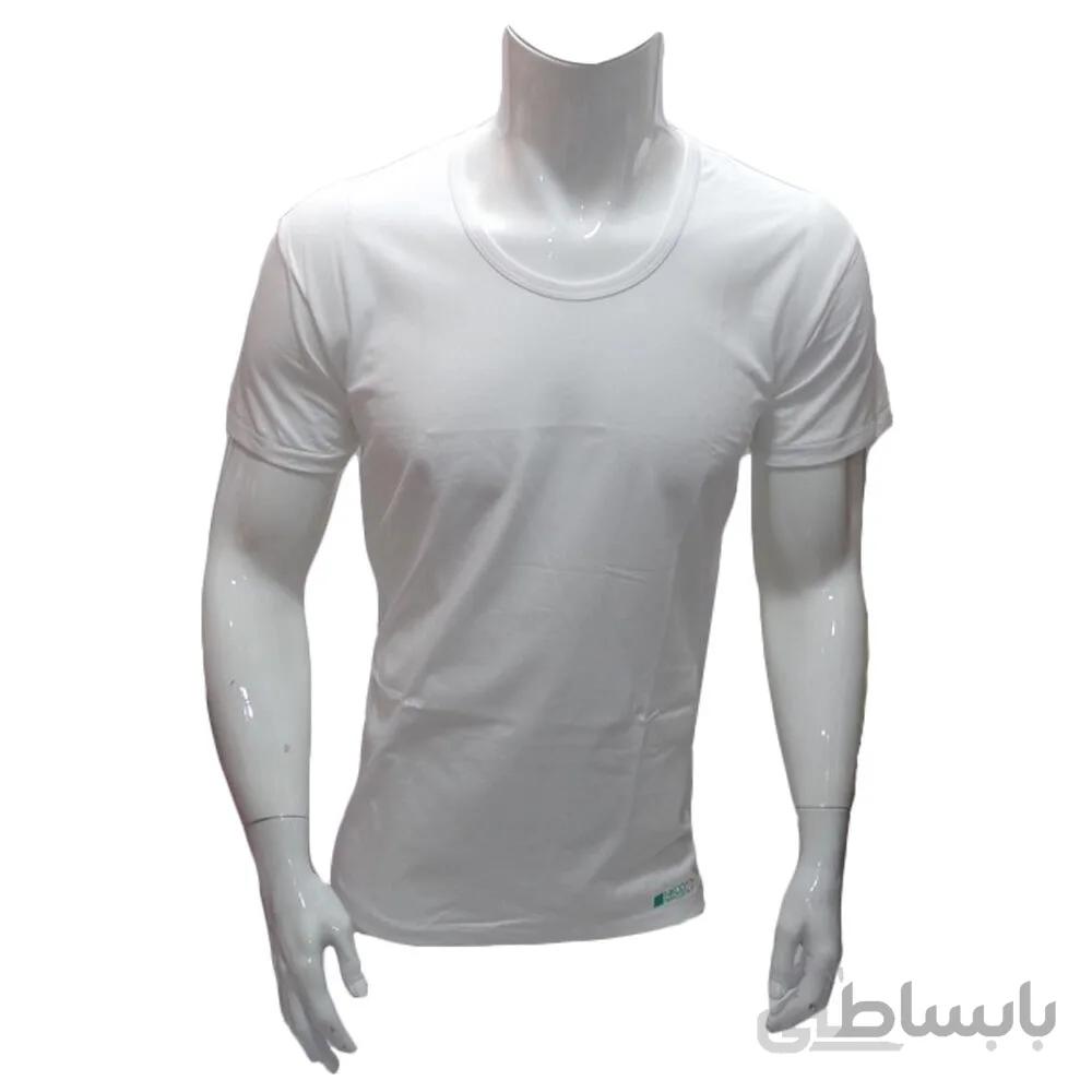 زیرپوش نیمه آستین سفید پنبه سوپر مردانه نیکو تن پوش