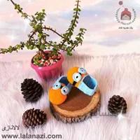 پاپوش بافتنی کودک طرح مینیون ( کد 30072 )