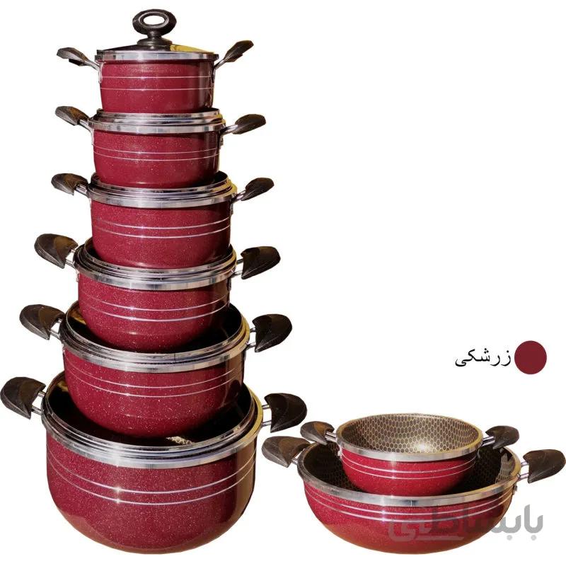 سرویس پخت و پز ۱۴ پارچه هلنا زرشکی ا سرویس