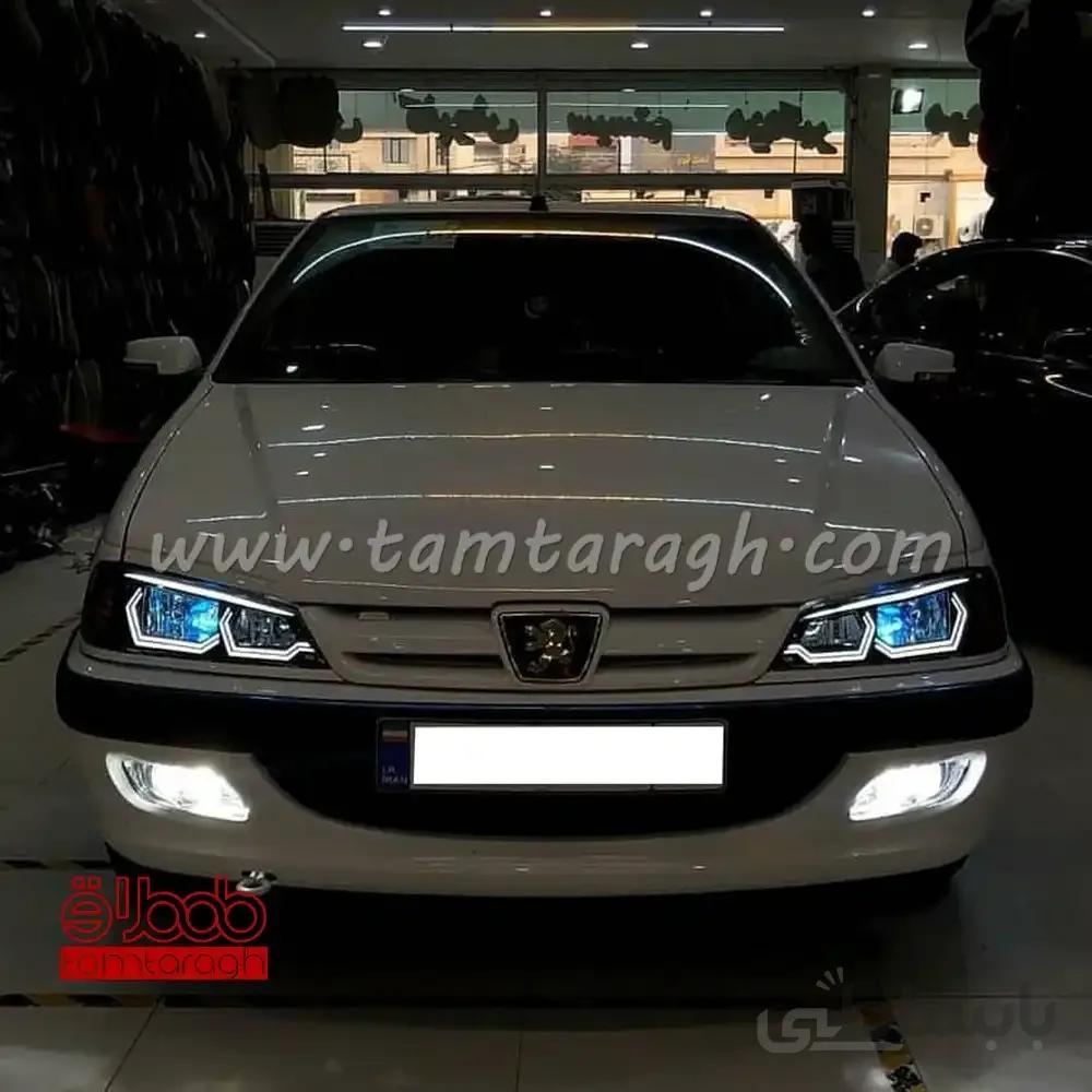 چراغ اسپرت جلو (بلوری) پژو پارس طرح هگزا