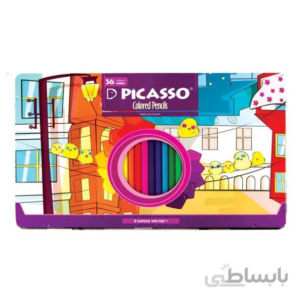 مداد رنگی 36 رنگ پیکاسو (Picasso) جعبه فلزی