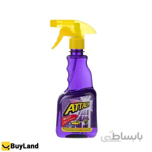 اسپری شیشه پاک کن اتک 750 میلی لیتری ا Attack Purple Glass Cleaner Spray 750ml
