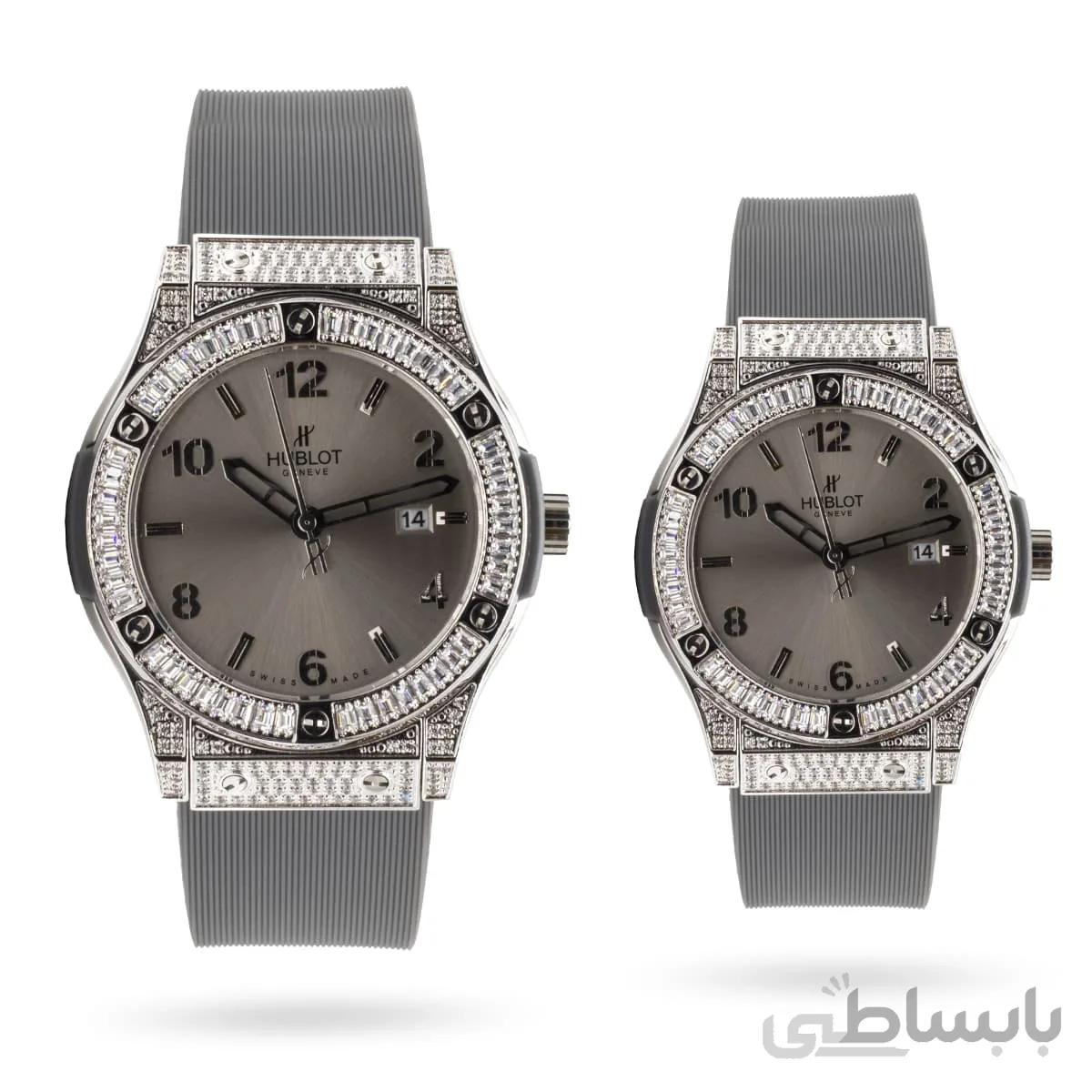 ساعت مچی هابلوت نگینی خاکستری مدل Hublot Big Bang