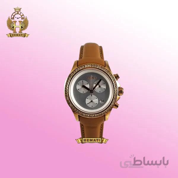ساعت زنانه سیتیزن سه موتوره بند چرم عسلی مدل N-17139L CTL112