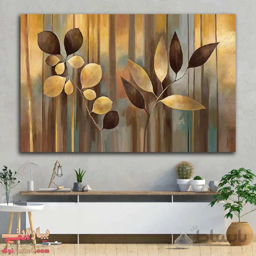 تابلو بوم نقاشی برگ کد paint-07 ا flower paint panel canvas and chassis