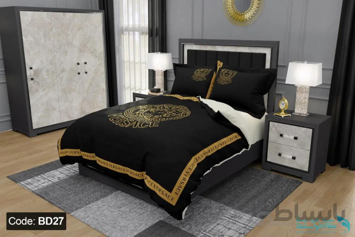 روتختی طرح versace برند دکو کد BD27 | دارای قابلیت تغییر رنگ پشت لحاف و ملحفه