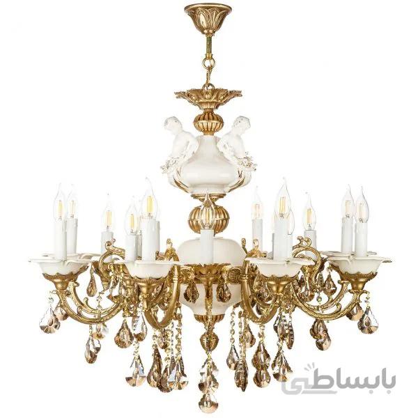 لوستر چشمه نور ۱۶ شعله کد C2923/8-8-A آنتیک