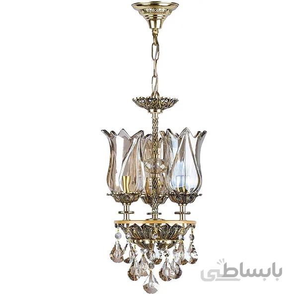 لوستر 3 شعله چشمه نور کد C2995/3-BO برنز