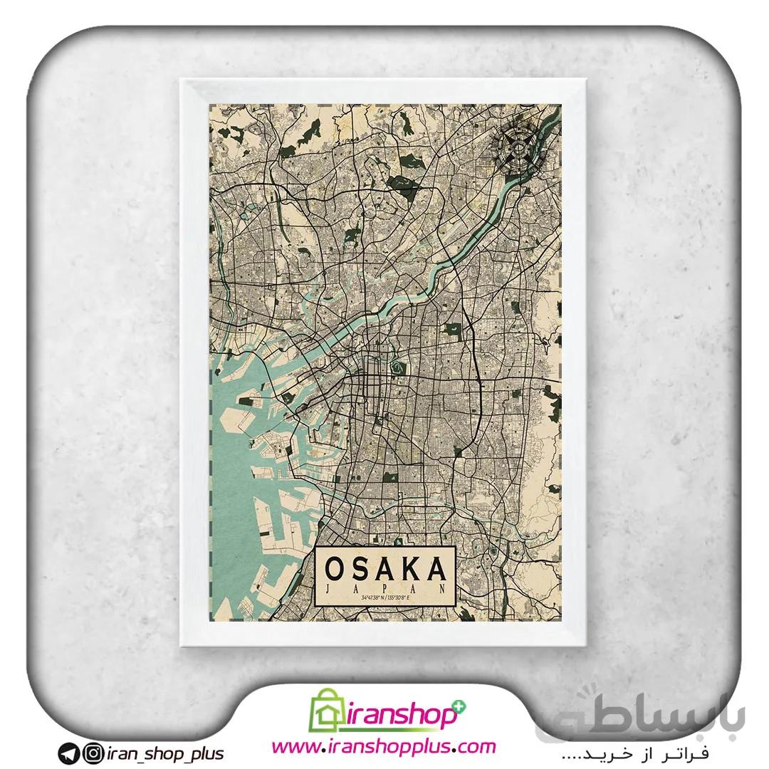 تابلو نقشه شهر اوساکا با تم Vintage