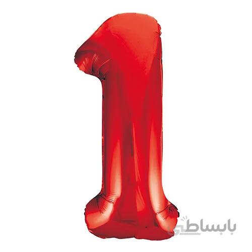 بادکنک فویلی عددی ساده قرمز عدد ۱