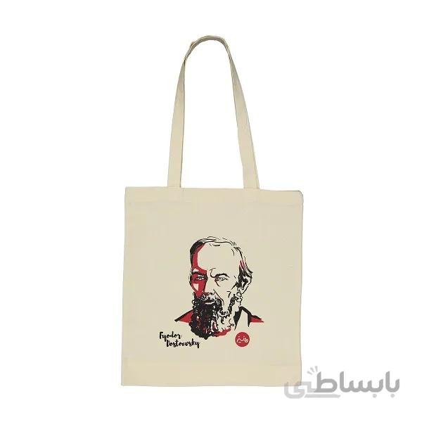 ساک خرید پارچه ای مانیز طرح مشاهیر مدل داستایوفسکی