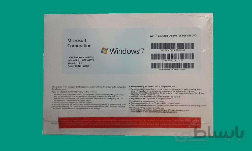 windows 7 pro 64Bit Eng intl 1pk DSP OEi DVD