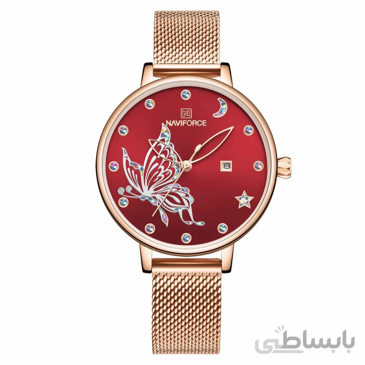 ساعت مچی نیوی فورس زنانه قرمز مدل Naviforce 5011
