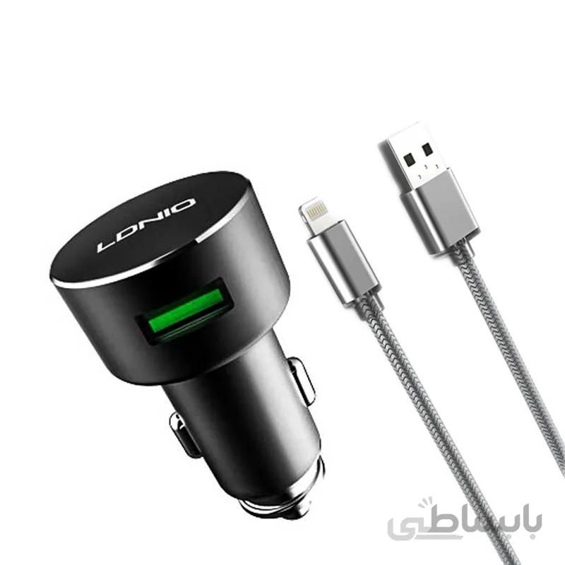 شارژر فندکی الدینیو مدل C308 همراه با کابل microUSB ا LDNIO C308 Car Charger
