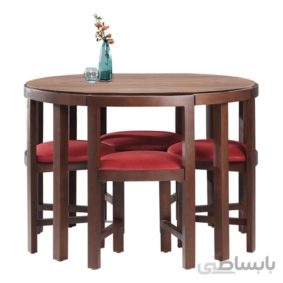 میز ناهار خوری 4 نفره کم جا (روکش گردو)