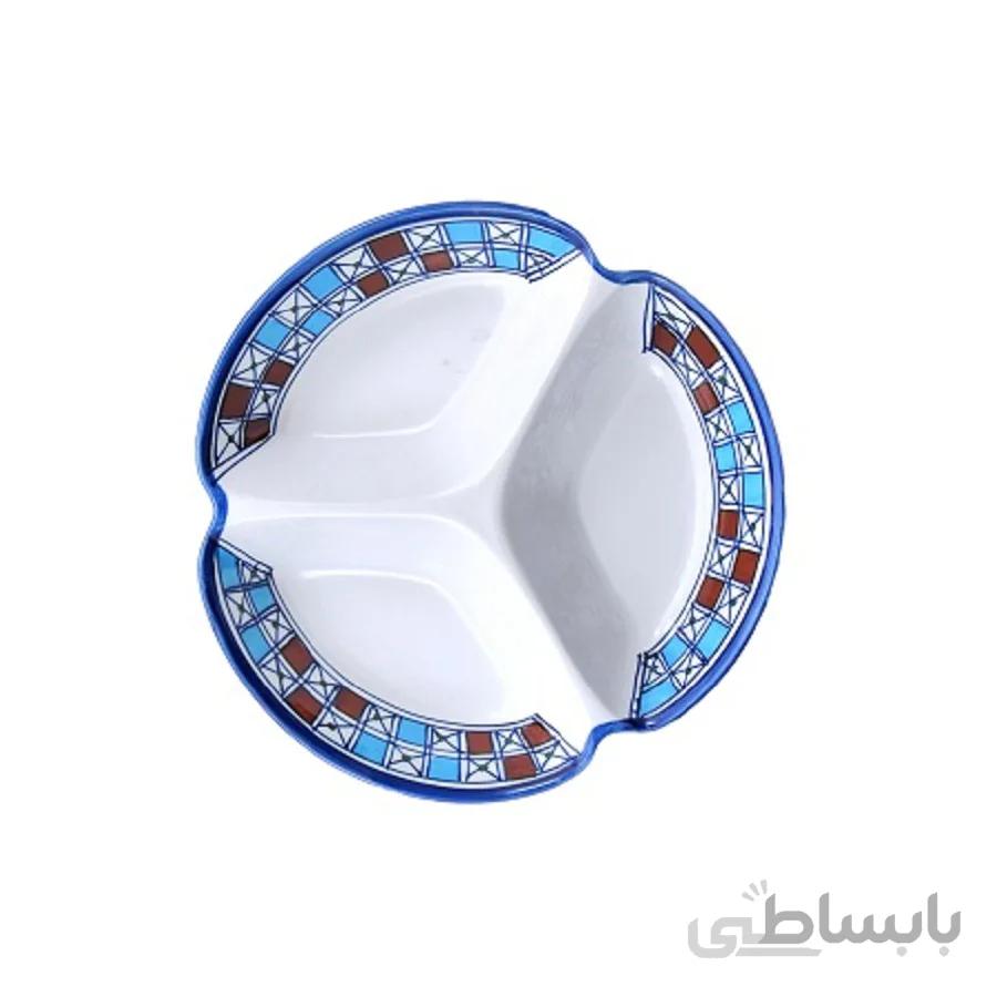 اردوخوری ۳ تکه چینی میبدمروارید طرح شطرنجی
