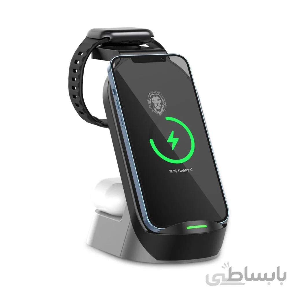 شارژر وایرلس سریع موبایل و اپل واچ و ایرپاد برند گرین مدل Fast Wireless Charger