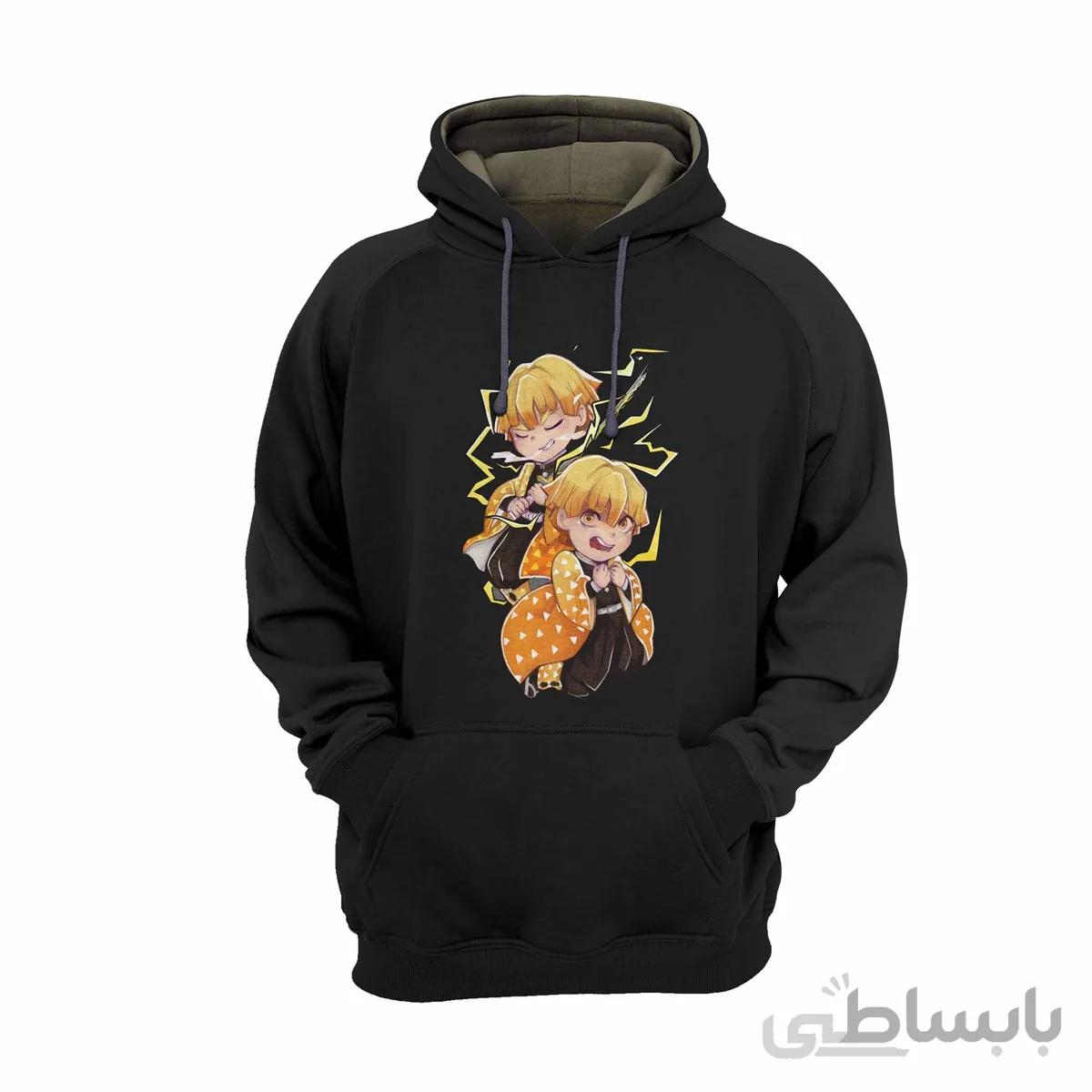 هودی مشکی طرح انیمه شیطان کش Demon Slayer کدKCT10432