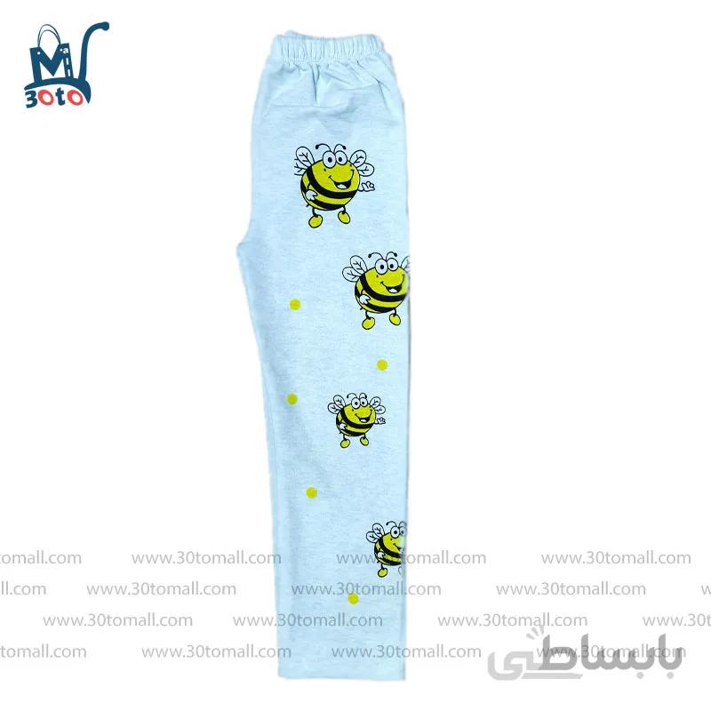 شلوار بچگانه طرح زنبور مدل TP011 ابی